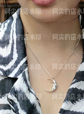 阿尖同款印度尼泊尔手工月亮项链波西米亚设计感