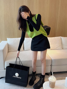 秋冬季气质御姐风小个子显高高级感职业毛衣半身裙两件套装女时尚