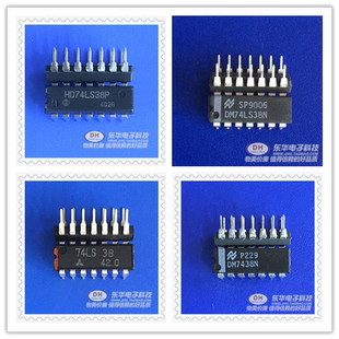 HD74LS38P DM7438N SN74LS38 MC7438 DIP14四路2输入正与非缓冲器