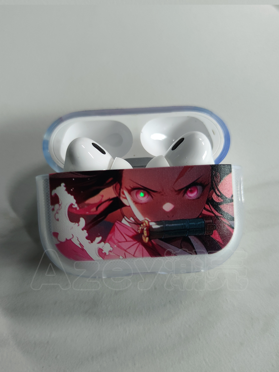 azeyao工作室动漫鬼灭之刃祢豆子对灯适用苹果Airpods2pro3代软壳保护套二代对灯耳机套Pro2四代五代透明