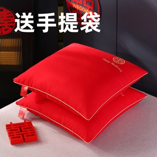 婚庆枕头枕芯结婚家用成人陪嫁喜庆抱枕60x60cm靠垫芯60x80cm大红
