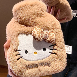 可爱豹纹hellokitty热水袋注水暖水袋女小号暖手宝被窝专用暖宝宝