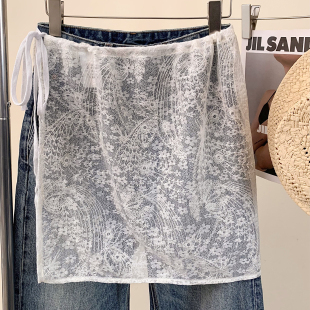 短裙2026新款 重工蕾丝屁帘女春夏叠穿高级感配牛仔裤 子半身裙薄款