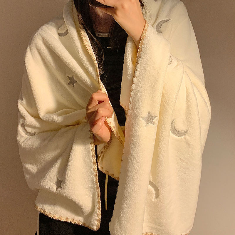 珊瑚绒吸水速干浴巾毛巾两件套