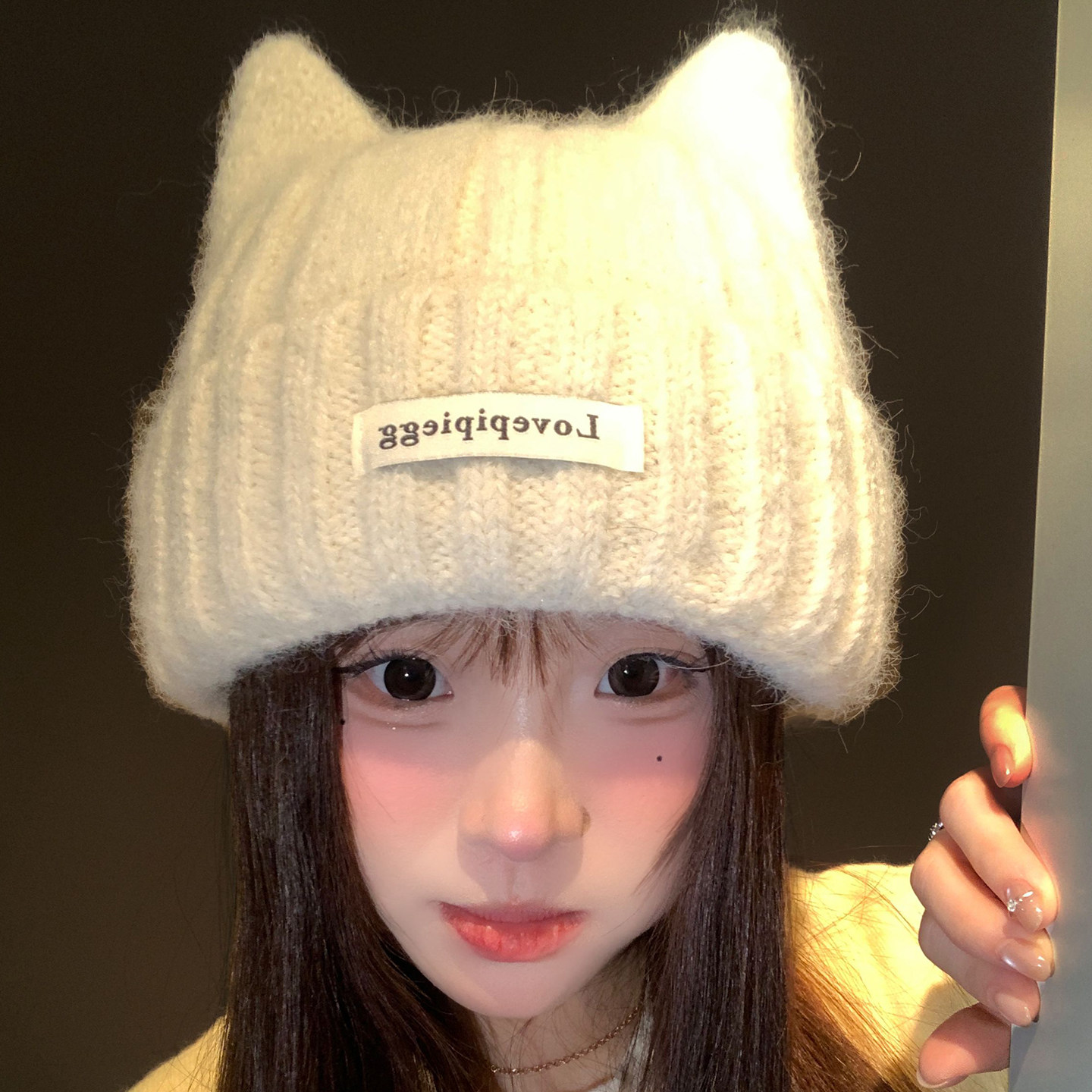 可爱猫耳朵毛线针织帽子女冬季加厚保暖护耳显脸小防寒包头帽冷帽,服饰配件/皮带/帽子/围巾,帽子,淘宝优惠券,粉丝福利购,淘宝优惠卷