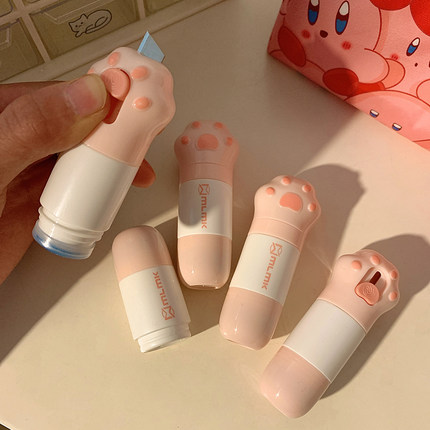 快递单信息消除神器~可爱猫爪热敏纸涂改液面单涂码笔拆快递小刀