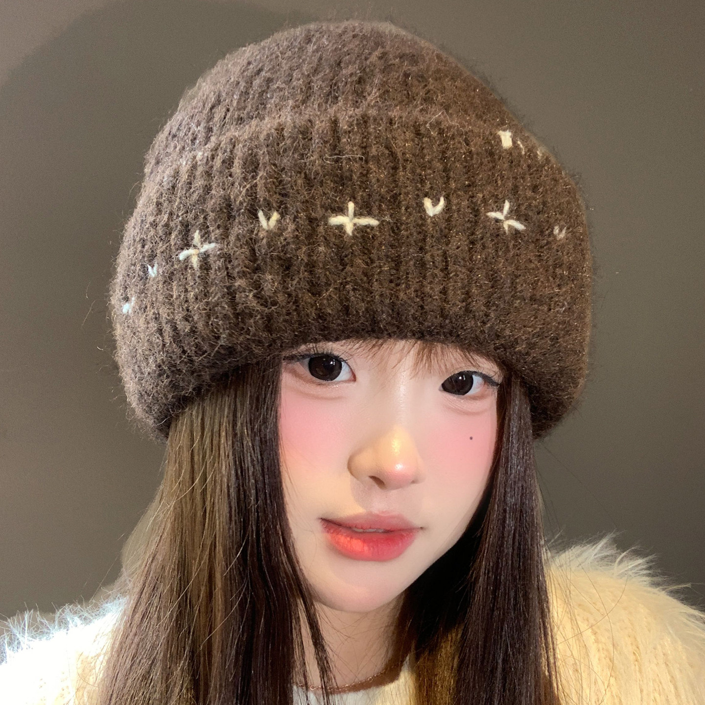 复古美拉德咖色针织毛线帽女秋冬季加厚保暖显脸小护耳帽包头帽子,服饰配件/皮带/帽子/围巾,帽子,淘宝优惠券,粉丝福利购,淘宝优惠卷