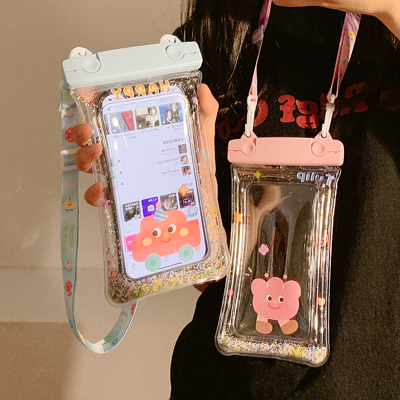可爱气囊防水手机袋挂脖可触屏