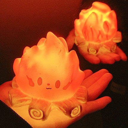 创意可爱篝火小夜灯床头睡眠氛围灯桌面发光摆件生日礼物拍照道具