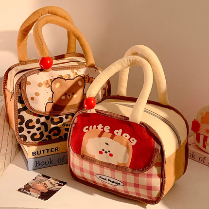 可爱手提保温铝箔便当包多口袋学生上班族午餐包收纳包饭盒袋女生