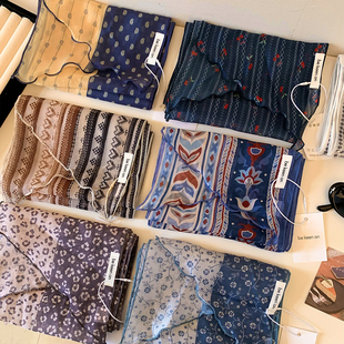 高级感薄款围巾长条丝巾女春夏系脖装饰复古气质领巾披肩2026新款