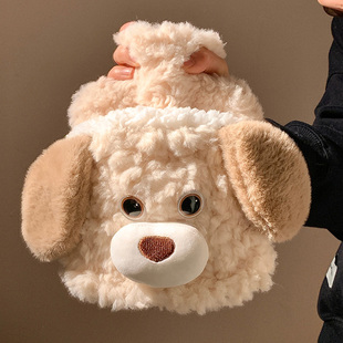 可爱小狗毛绒可插手注水防爆热水袋冬季 敷肚子暖水袋暖手宝暖宝宝