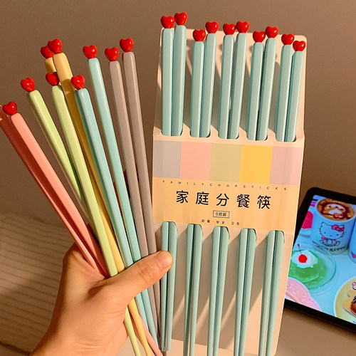 ins风爱心筷子家用抗菌防霉专人