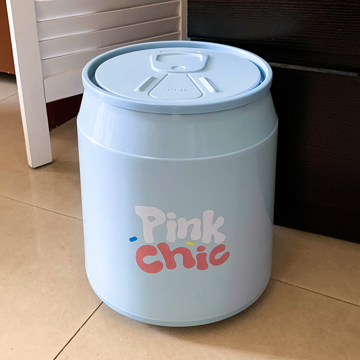创意易拉罐造型垃圾桶带盖家用客厅卫生间办公室桌面按压式废纸篓