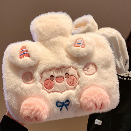 可爱小羊可插注水手热水袋加厚暖水袋女冬学生暖手暖宝宝大号被窝