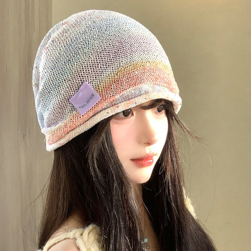 韩系渐变大头围堆堆帽女