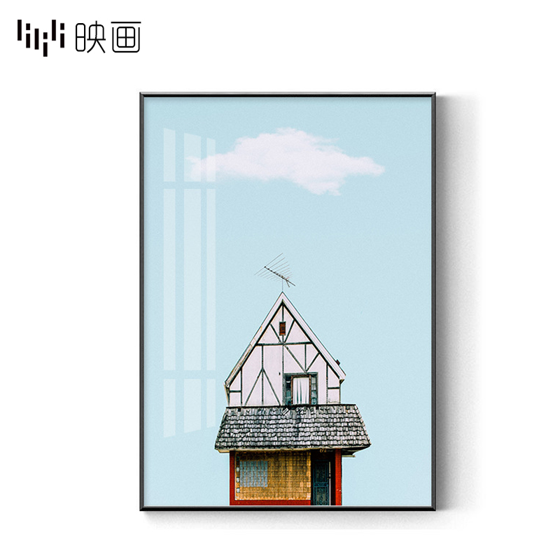 现代简约建筑玄关摆画客厅装饰画创意组合挂画沙发背景墙轻奢壁画图片