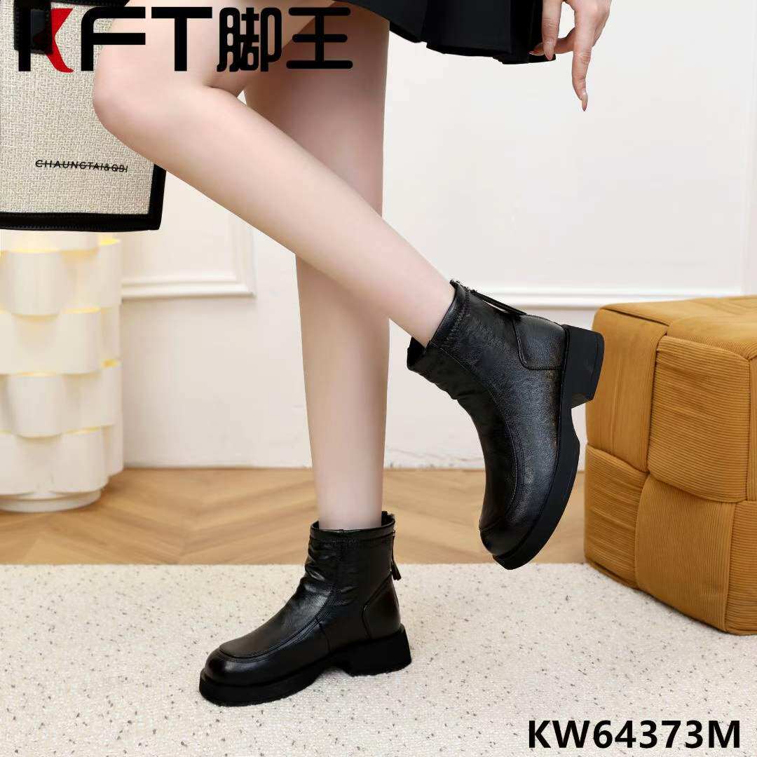 KFT脚王秋冬季新款加绒马丁女靴短靴韩版英伦风靴子专柜正品女鞋