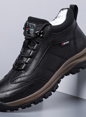 冬季男士马丁靴户外徒步厚底高帮鞋加绒棉鞋百搭运动休闲鞋99858