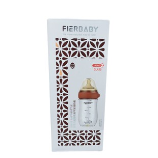 菲儿贝比新生儿底部防胀气玻璃奶瓶-240ml（自带M码奶嘴）