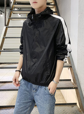 外贸出口服男超薄款透气防紫外线男士运动皮肤衣大码衣外套夏季潮