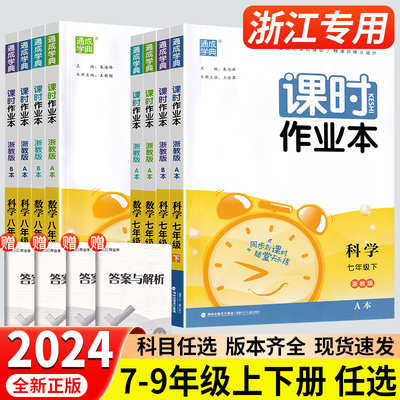 浙江专用 2024新版 通城学典初中课时作业本 七年级八年级下册 数学科学 浙教版华师大版  同步练习测试题