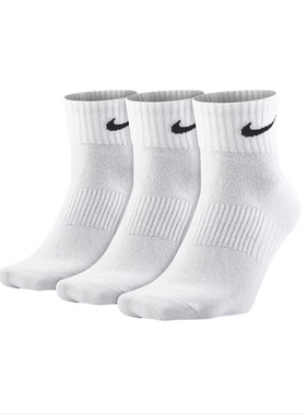 耐克EVERYDAY LTWT ANKLE 3PR 白色中筒休闲袜运动 SX7677-100