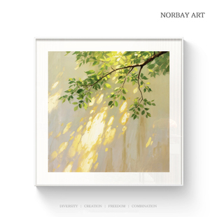 『树影鎏光』光影治愈系挂画酒店民宿壁画客厅玄关斗柜绿色装饰画