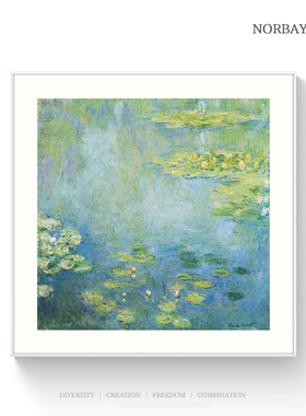 莫奈睡莲印象派装饰画法式奶油风背景墙挂画世界名画民宿酒店壁画