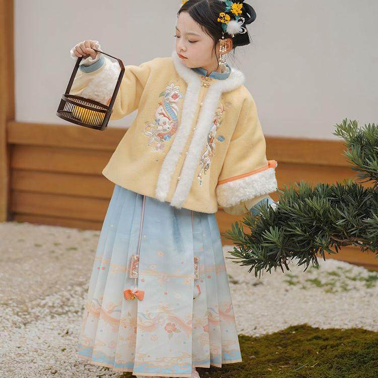 女童马面裙冬款加绒套装2024新款冬装汉服儿童中国风小女孩拜年服,童装/婴儿装/亲子装,汉服,淘宝优惠券,粉丝福利购,淘宝优惠卷
