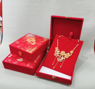 猪排盒宝宝项圈盒黄金大套链盒套装礼盒婚庆三金大挂件盒首饰盒