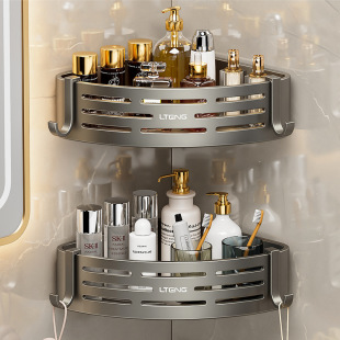 卫生间置物架免打孔无痕贴浴室三角架厕所洗手间洗漱台壁挂收纳角