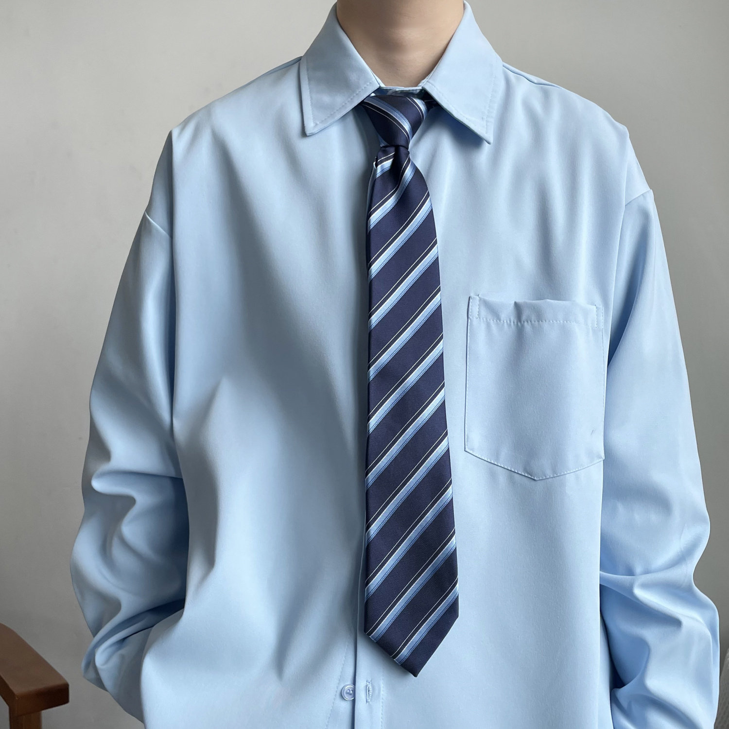 自制 情侣宽松DK制服长袖衬衫校园风 jk衬衣外套廓形衬衣班服男生,男装,衬衫,淘宝优惠券,粉丝福利购,淘宝优惠卷