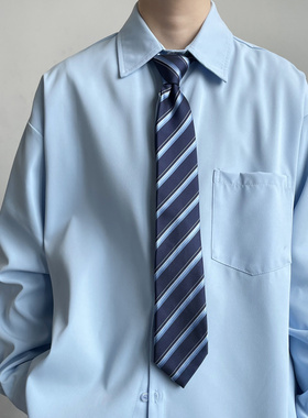 自制 情侣宽松DK制服长袖衬衫校园风 jk衬衣外套廓形衬衣班服男生