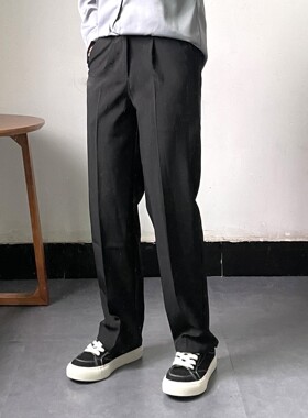 上野自制 日系长裤 坠感直筒西裤dk裤子制服班服垂感显瘦西装裤