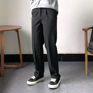 上野自制 日系长裤 坠感直筒西裤dk裤子制服班服垂感显瘦西装裤