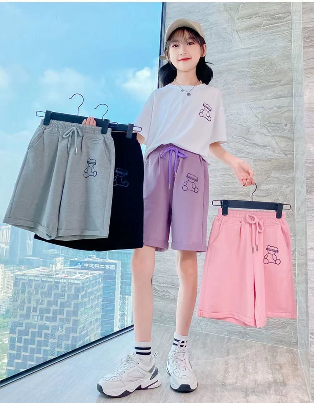 女童短裤夏薄款外穿中大童网红夏季五分裤运动短裤装儿童夏装中裤