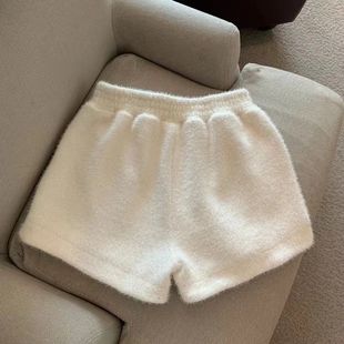 裤 女童毛绒短裤 配靴子 外穿女孩2026新款 子小个子打底靴 秋冬季