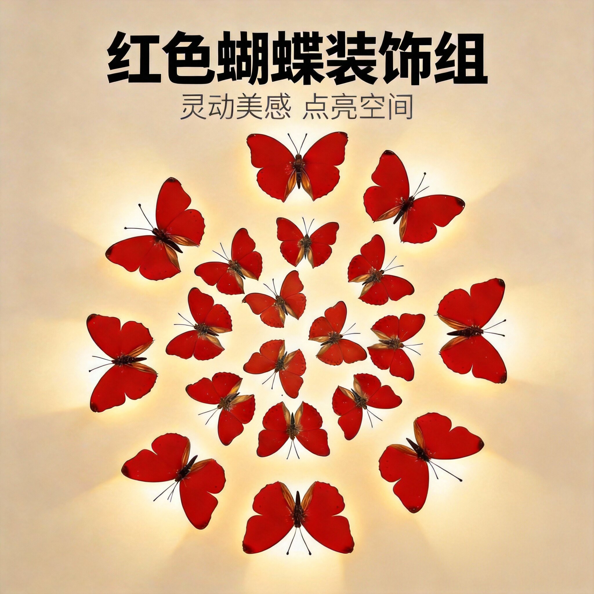 血漪蛱蝶原蝶真蝴蝶红色标本装饰画送男女友情侣生日礼物家居摆件