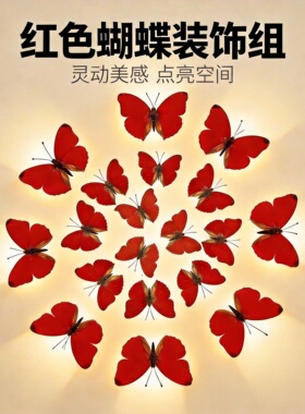 血漪蛱蝶红色真蝴蝶标本装饰画