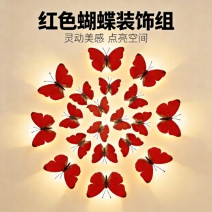 血漪蛱蝶原蝶真蝴蝶红色标本装饰画送男女友情侣生日礼物家居摆件