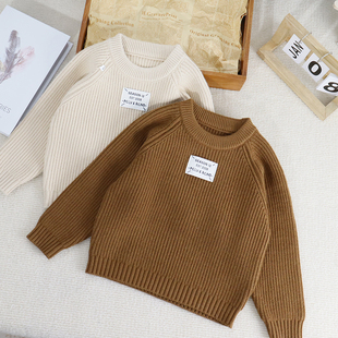 儿童韩版毛衣加厚秋冬新款针织衫男女童套头打底衫宝宝保暖宽松潮