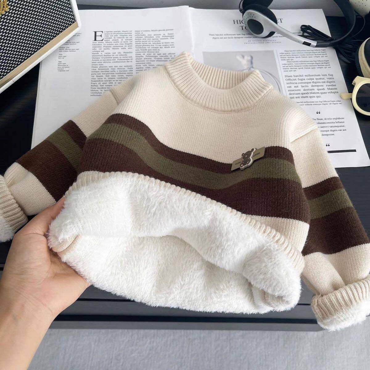 男童毛衣一体绒2025冬季儿童加绒加厚保暖打底衫宝宝套头针织衫潮,童装/婴儿装/亲子装,毛衣/针织衫,淘宝优惠券,粉丝福利购,淘宝优惠卷