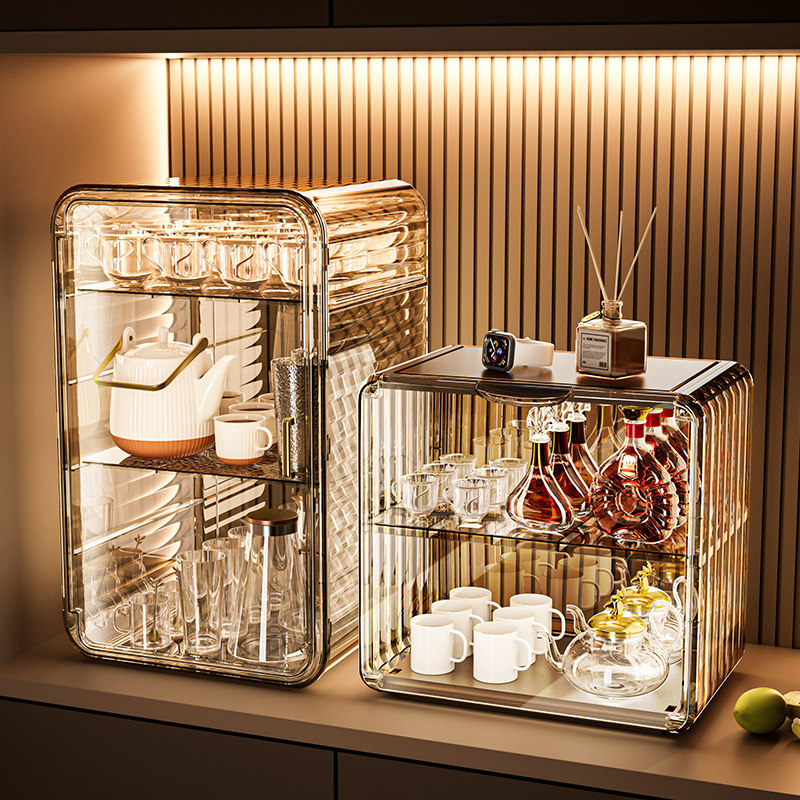 日本MUJIE防尘杯子收纳置物架杯架水杯储物架茶具马克杯架收纳盒