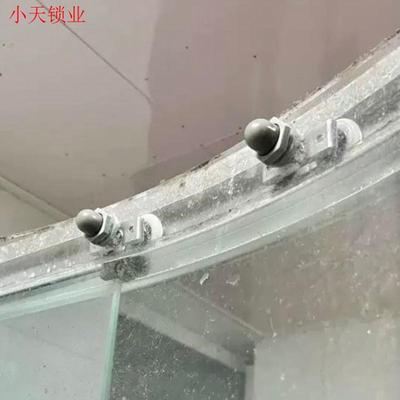 铝架浴室淋浴房滑轮玻璃卫生间配件摇摆双吊轮老式圆弧推拉移门.