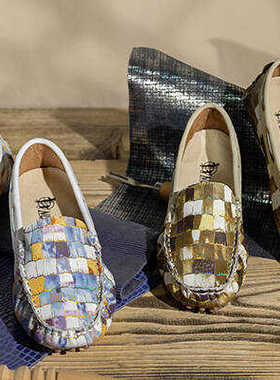 NORMADY漫彩牛皮豆豆鞋