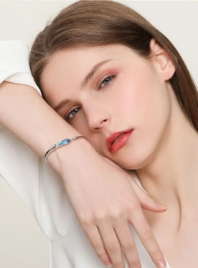 【纯银手链】十二星座款小清新锆石花朵水晶串珠手链轻奢高级感