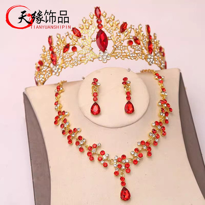 红色皇冠欧式奢华大气新娘头饰