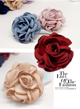 韩国布艺山茶花大花朵银行金店酒店工作服胸针胸花女配饰品满包邮