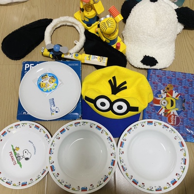 11件套 史努比 袋子 发箍 盘子 小黄人 帽子 玩具